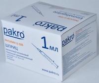 1 мл трехкомпонентный шприц Pakro инсулиновый U100 , с иглой 0,3х13, 100 шт купить в Ярославле