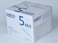 5 мл трехкомпонентный шприц Pakro, с иглой 0,7х40, 100 шт купить в Ярославле
