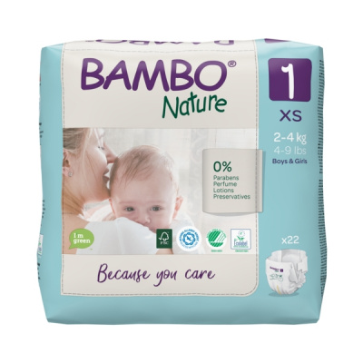 Эко-подгузники Bambo Nature 1 (2-4 кг), 22 шт купить оптом в Ярославле