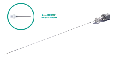 Спинальная игла Sprotte 22G x 6" (150мм) с интродьюсером — 10шт/уп купить оптом в Ярославле